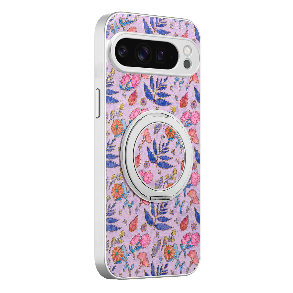 360 Rotating Magnetic Bracket Plant Flower Leather Phone Case for For Google Pixel 11 PRO/PRO-XL/10/9 A PRO XL Kickstand Cover