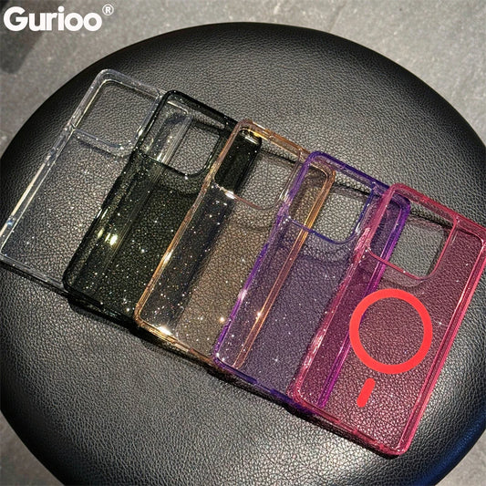 Simple Slim Glitter Bling Wireless Charging Magnetic Case For Motorola Moto G Stylus Powet Play 5G 2024 2025 Soft TPU Back Cover