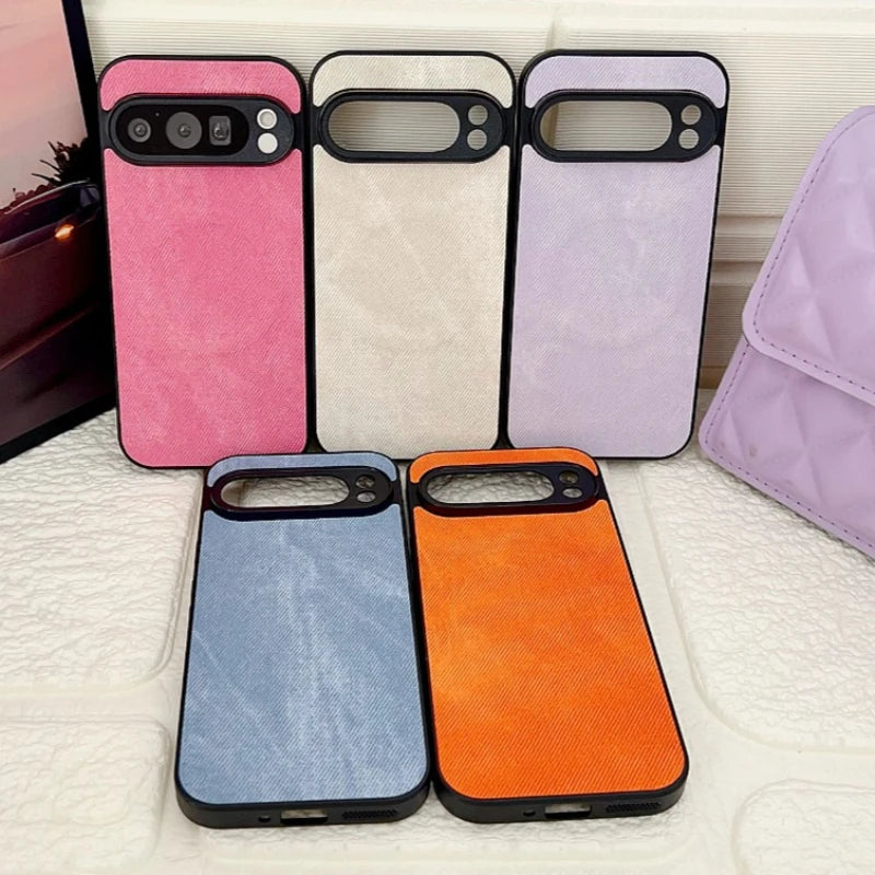 Luxury Magnetic Denim Case For Google Pixel 10 9a 9 ProXL 8 8a 7 7a 6 6a Pro 5G Lens Protection For Magsafe Shockproof Cover