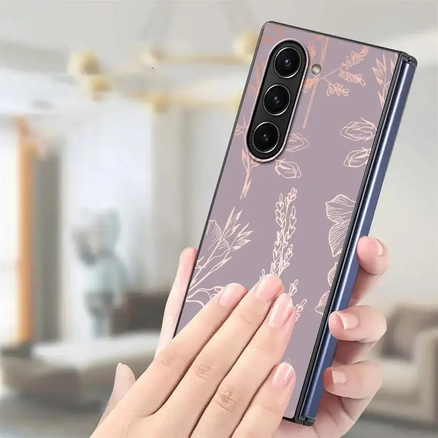 Pink Bling Picture Back Phone Cover Case for Samsung Galaxy ZFold3 ZFold7 ZFold5 Z Fold 7 6 5 4 3 ZFold4 ZFold6