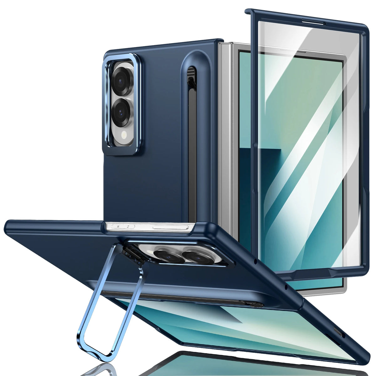 Alloy Camera Frame Stand With touch pen Screen Protector Case For Samsung Z Fold 8 7 6 5 4 8 Ultra Shockproof 360 Protection