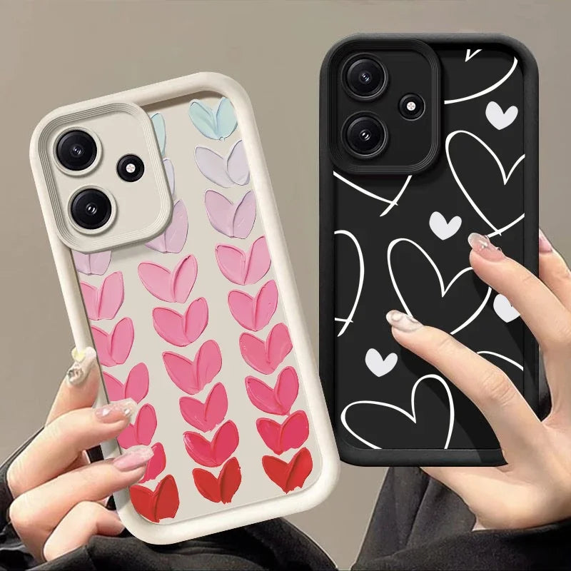 Motorola Edge 50 Fusion Colorful Love Heart Silicone Case For Moto 40 NEO Pro G84 G35 G85 5G G22 G32 G52 G30 G60 Shockproof Capa
