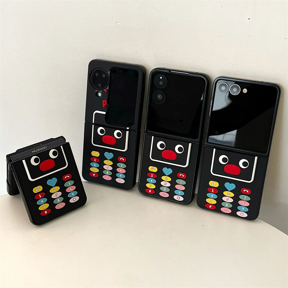 Cute Penguin Fold Phone Case For Motorola moto razr 50 60 Ultra 50ultra 60Pro stereoscopic Folding flip 3D model Cover