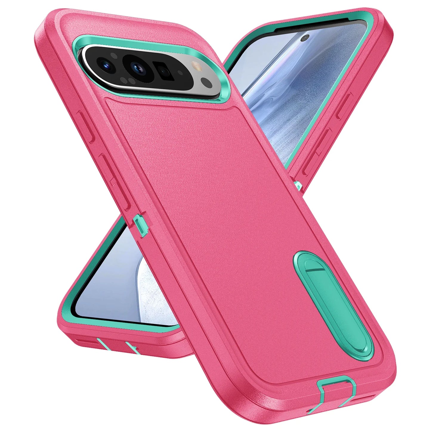 Heavy Duty Shockproof Case for Google Pixel 9 Pro XL Anti-Scratch Protective Kickstand Phone Case