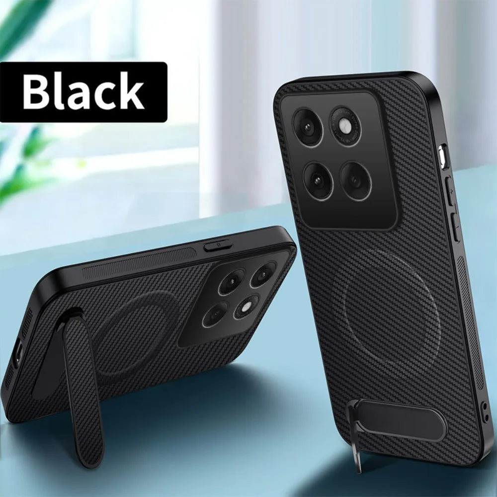 Luxury Carbon Fiber Texture Magnetic Case For Motorola Moto Edge 70 60S 50 Neo Ultra Fusion Pro Anti-fall Foldable Stands Cover