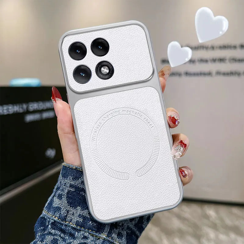 Vegan Leather Magnetic Case for Motorola Moto Edge 70 60 Fusion 60s Pro G05 E15 G15 Powe G17 Full Camera Shell for Magsafe Cover