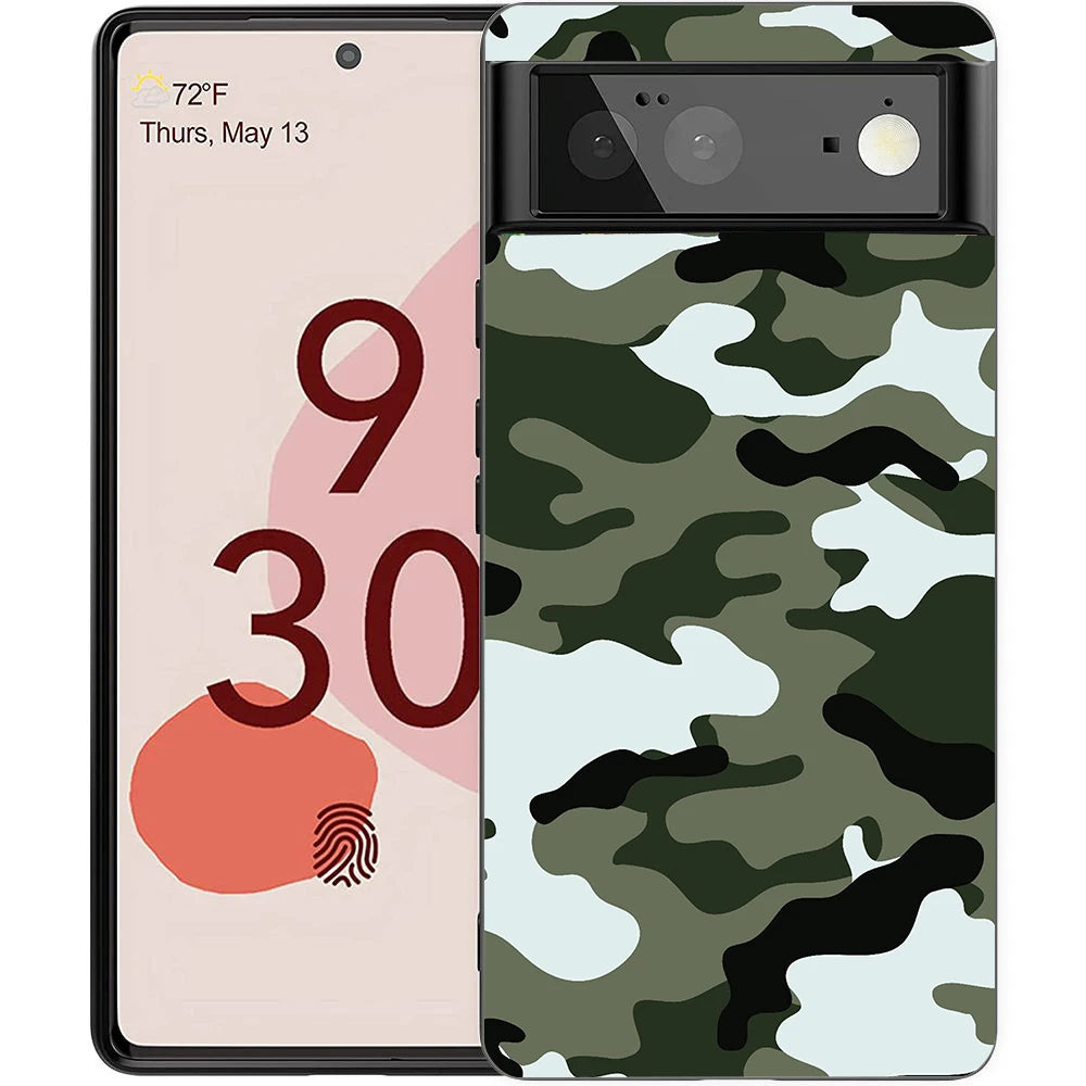 Camouflage Camo Phone Case Cover for Google Pixel 8 7 6 7A 6A Pro 5G Shockproof Silicone Soft 9 Pro XL 8 Pro 5G Shell Coque Bags