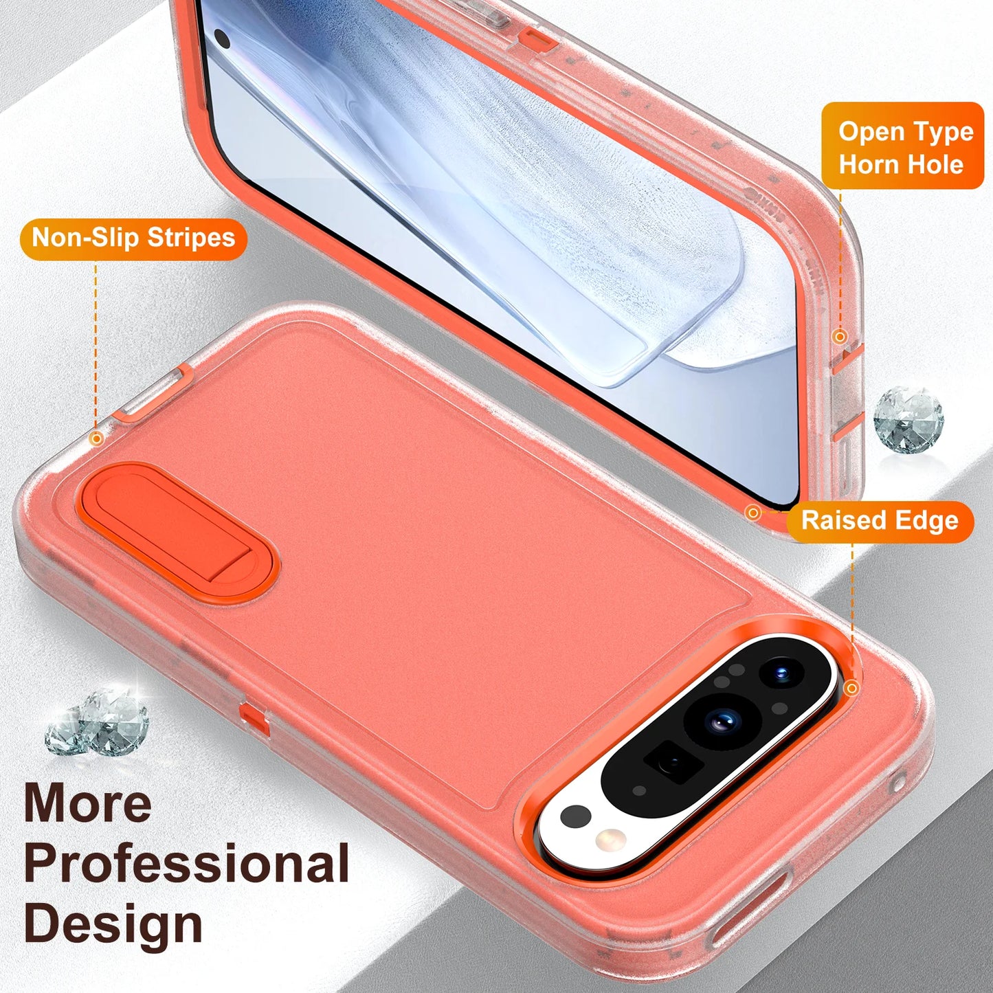 Heavy Duty Shockproof Case for Google Pixel 9 Pro XL Anti-Scratch Protective Kickstand Phone Case