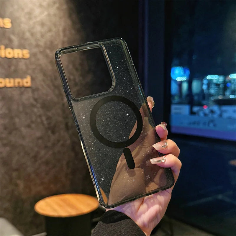 Simple Slim Glitter Bling Wireless Charging Magnetic Case For Motorola Moto G Stylus Powet Play 5G 2024 2025 Soft TPU Back Cover