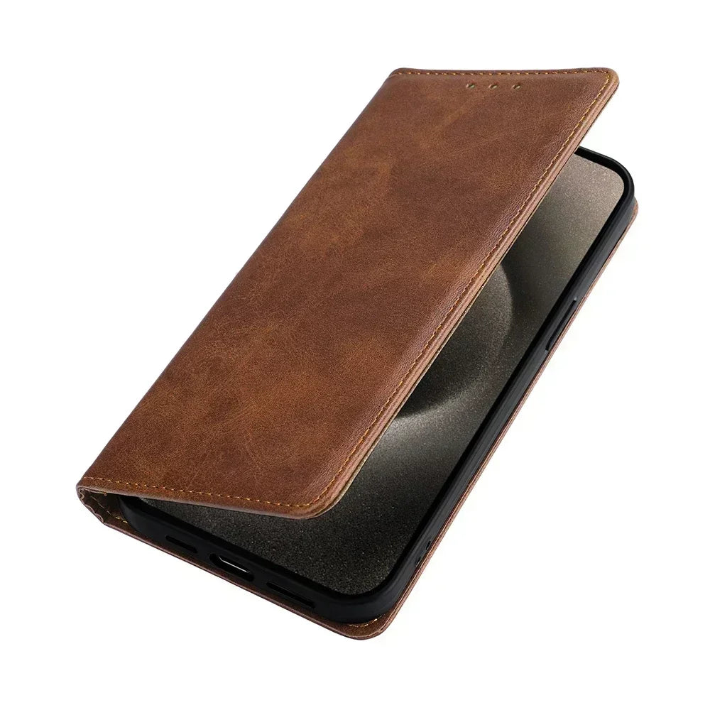 For Moto G75 Leather Flip Case Magnetic Business Wallet Case for Motorola G35 G45 G55 G75 G85 G15 G05 Moto G 5G 2025 Book Cover