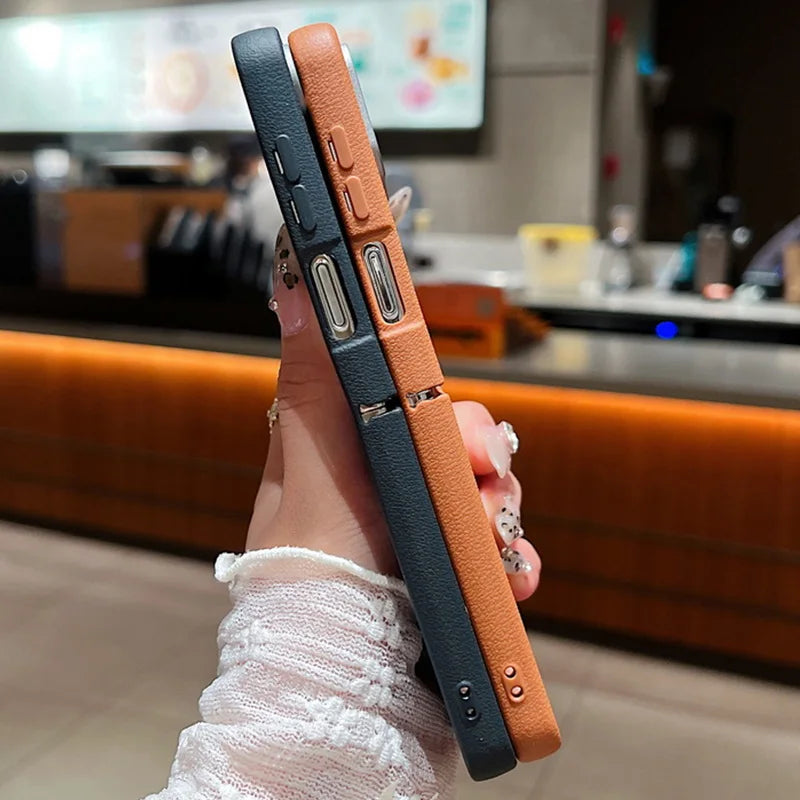 For Samsung Galaxy Z Flip 7 6 5 4 3 5G Luxury Leather Phone Case Retro Flowers Soft TPU Folding Cover For Samsung Z Flip5 Flip3