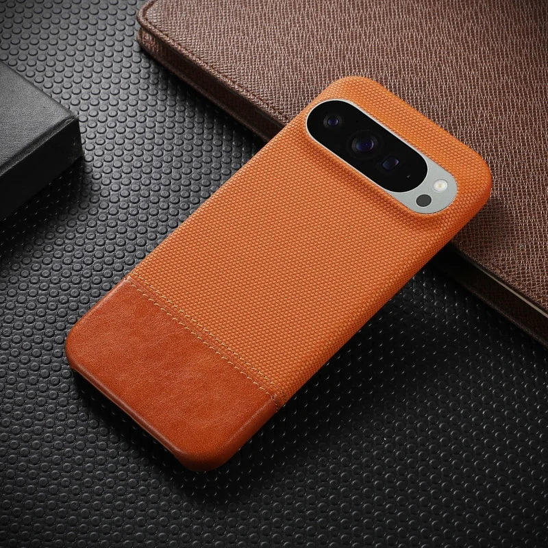 Retro Splice Armor Leather Shockproof Case For Google Pixel 10 9 8 Pro XL 10ProXL 9ProXL 8A Business Frameless Matte Fabric Capa