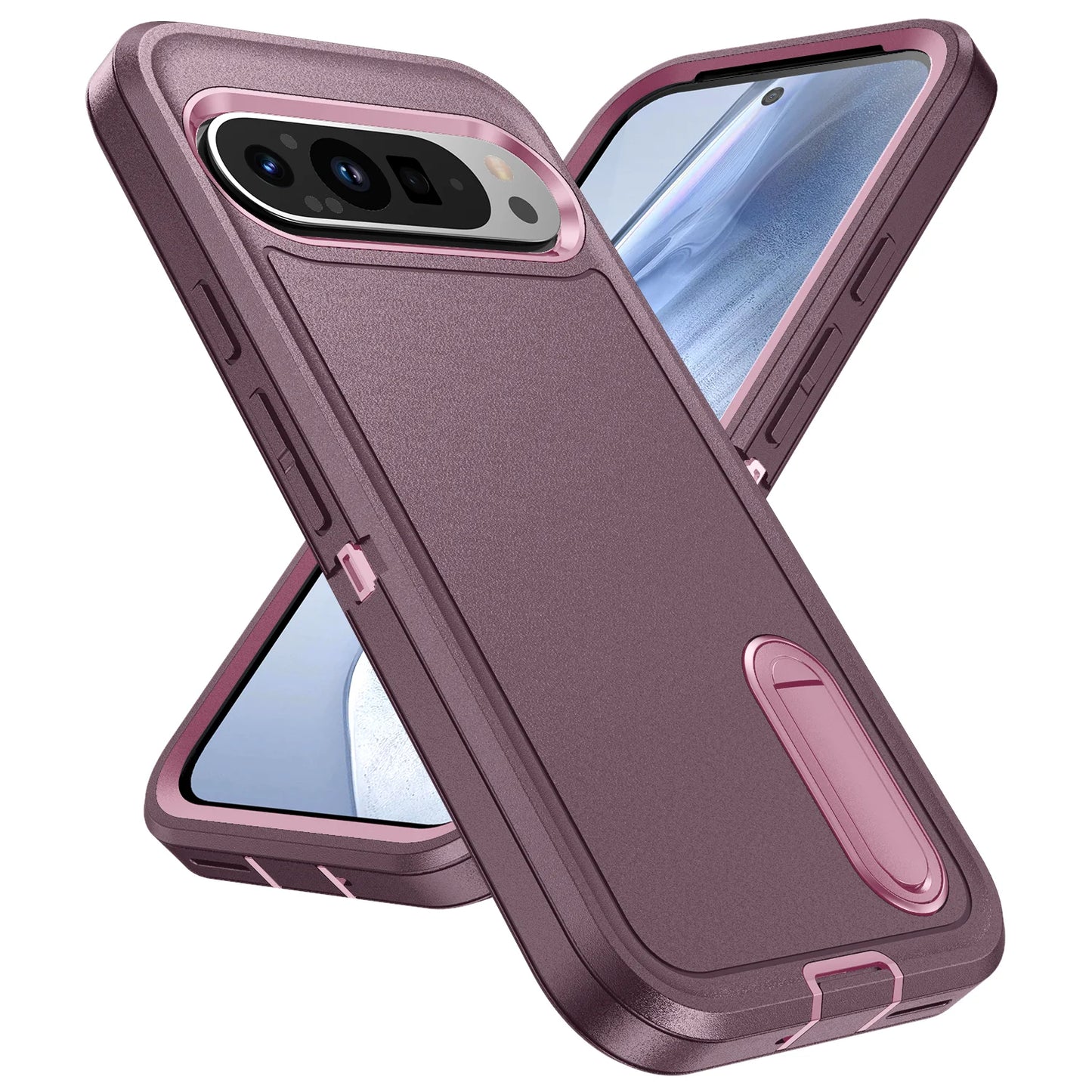 Heavy Duty Shockproof Case for Google Pixel 9 Pro XL Anti-Scratch Protective Kickstand Phone Case