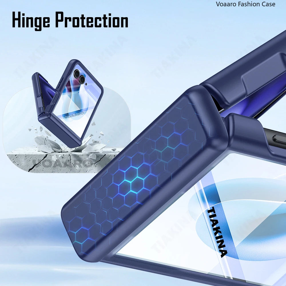 Matte Clear Plating Hinge Funda for Motorola Razr Ultra 2025 Case for Motorola Razr 60 Ultra Hinge Protect Case with Small Film