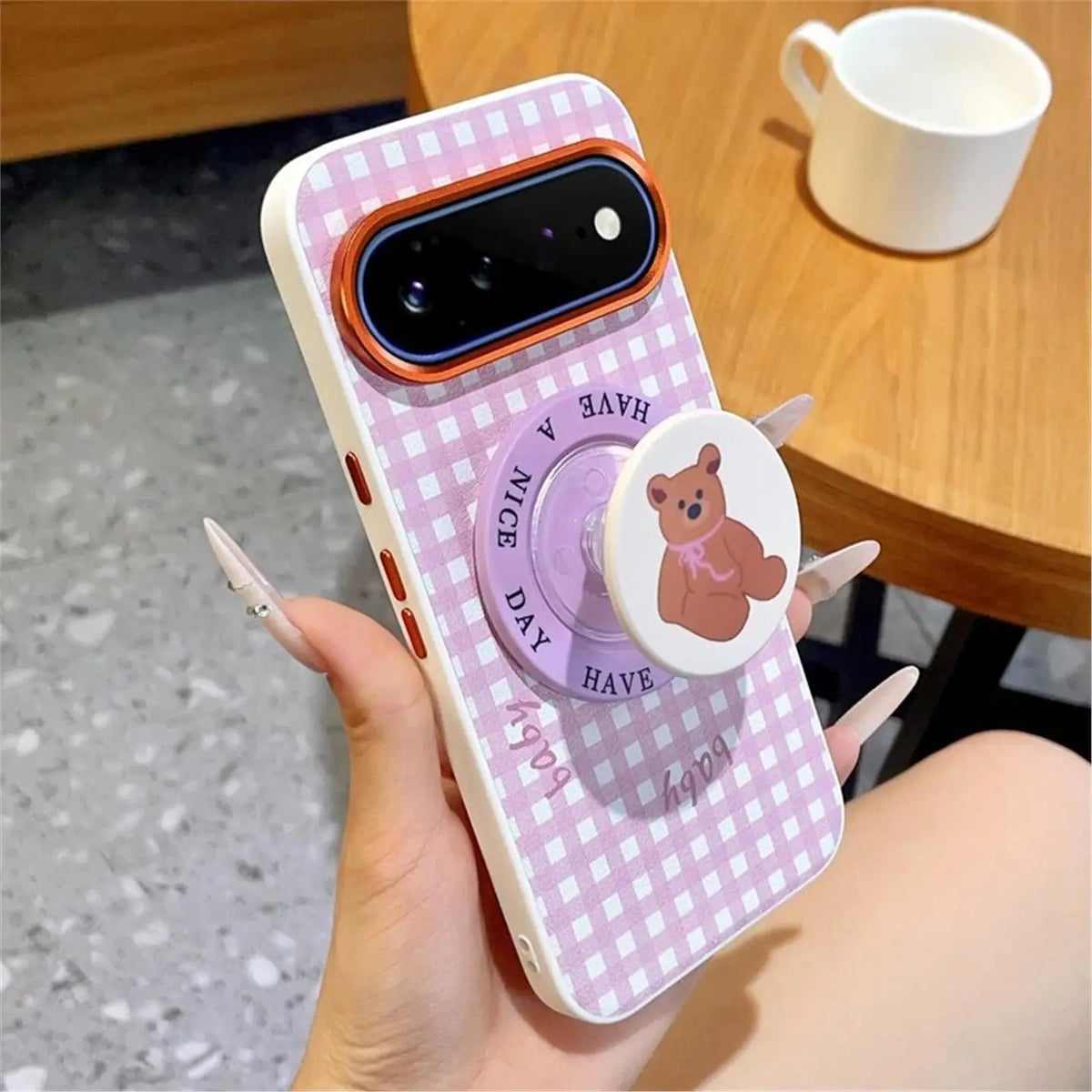 Fashion Aesthetic Gingham Print For Magsafe Case For Google Pixel 11 10 9 Pro XL 10A 9A Metal Lens Frame Shockproof Cover Funda