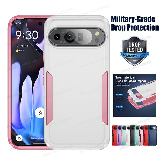 Dual Layer Double Protection Back Cover For Google Pixel 8 7 9 Pro XL Case For Google Pixel 9A 8A 7A Military Grade Matte Cases