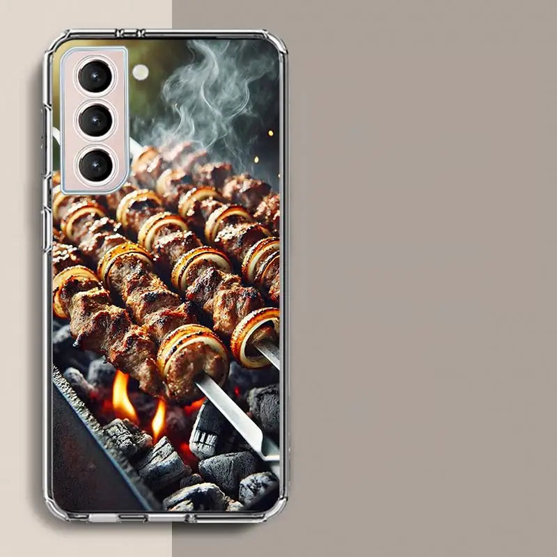 Barbecue and Grilled Meat BBQ Phone Case for Samsung A16 A17 A26 A36 A56 A57 A55 A54 A37 A15 A25 A35 A14 A24 A34 Galaxy Note 20