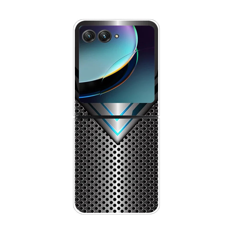 Case For Motorola Razr 40 Ultra Transparent Hard Folding Luxury Pattern For Motorola Moto Razr 40 Ultra Clear Cover Razr40 Ultra