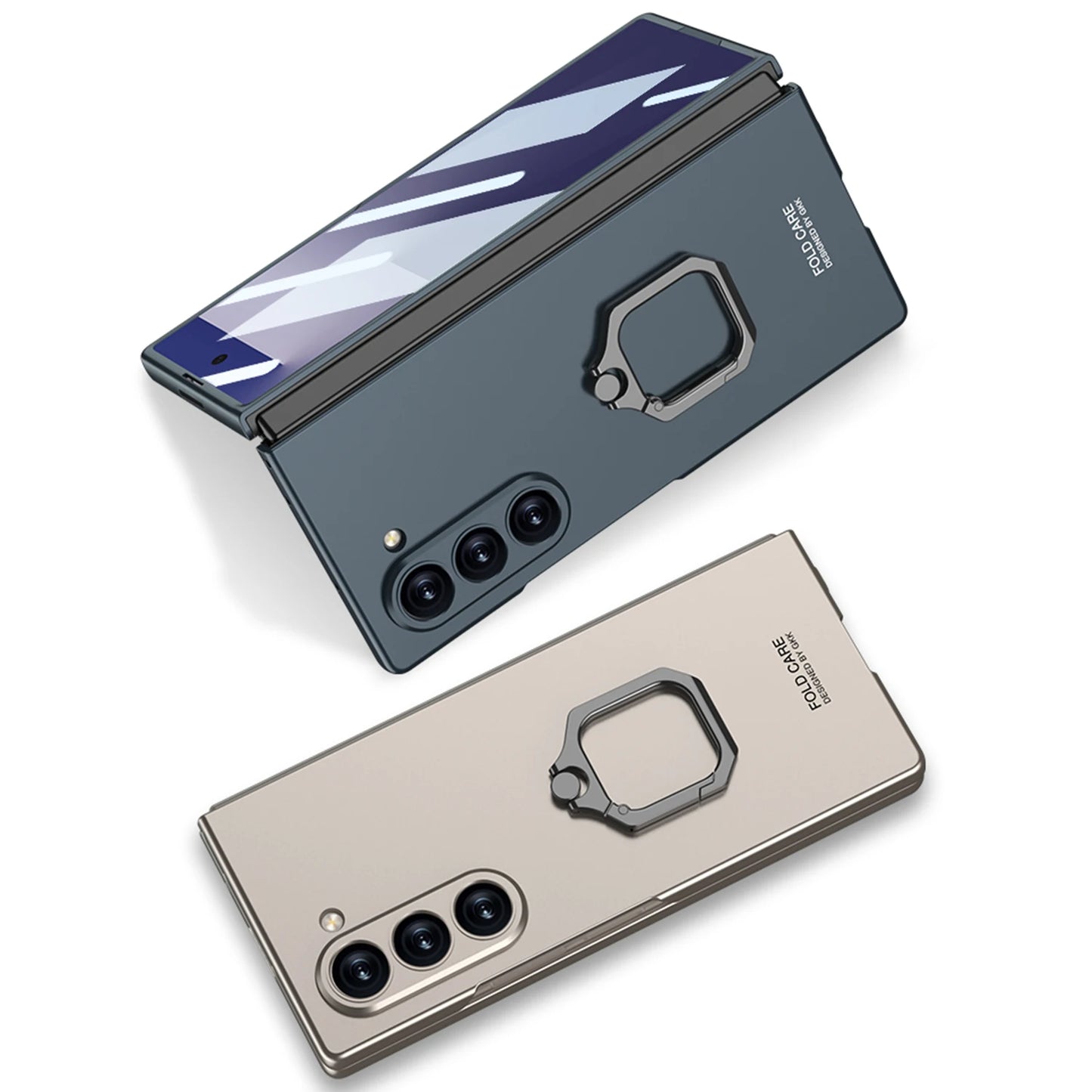 GKK Original Case For Samsung Galaxy Z Fold 7 6 Ring Holder Front Screen Glass Ultra-thin Matte Cover For Galaxy Z Fold 7 Case