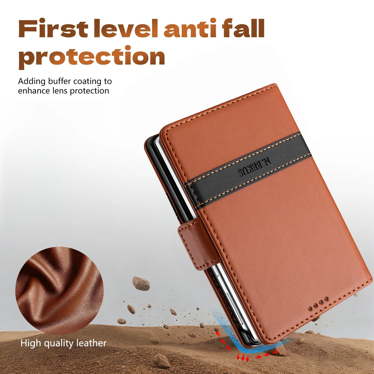 Luxury Business Splice Flip Cards Solt Wallet Leather Case for Samsung Galaxy Z Fold8 Fold 8 Wide Shockproof Book Stand Cover