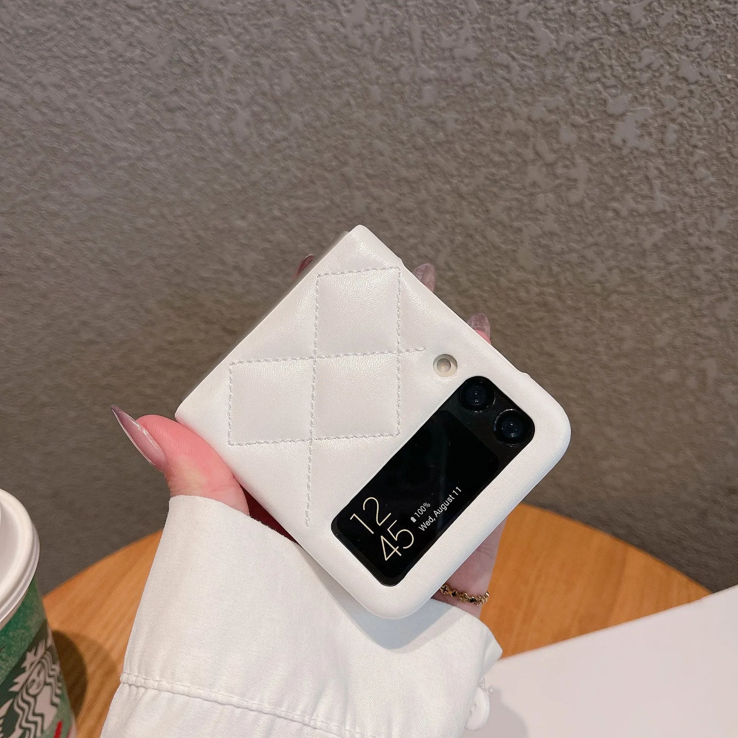 Luxury Leather Cover For Samsung Galaxy Z Flip 3 4 5 6 Flip5 Flip6 5G Rhombus Lattice Card Slot Holder Bag Wallet Phone Case