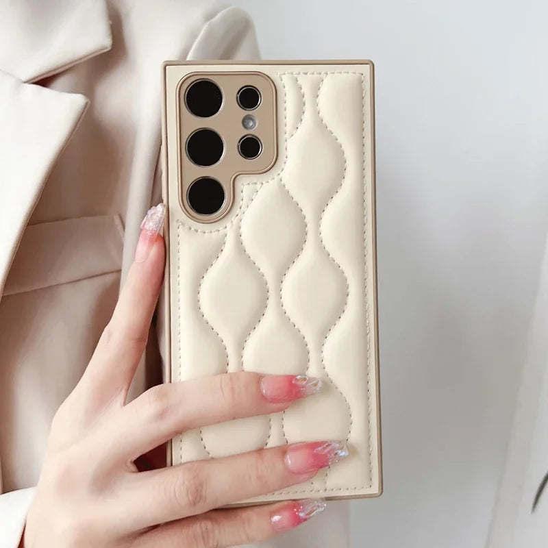 Luxury Leather Floret Bracelet Cover Case For Samsung Galaxy S25 Ultra S24 Plus S23 S24 S25 Mobile Phone Case