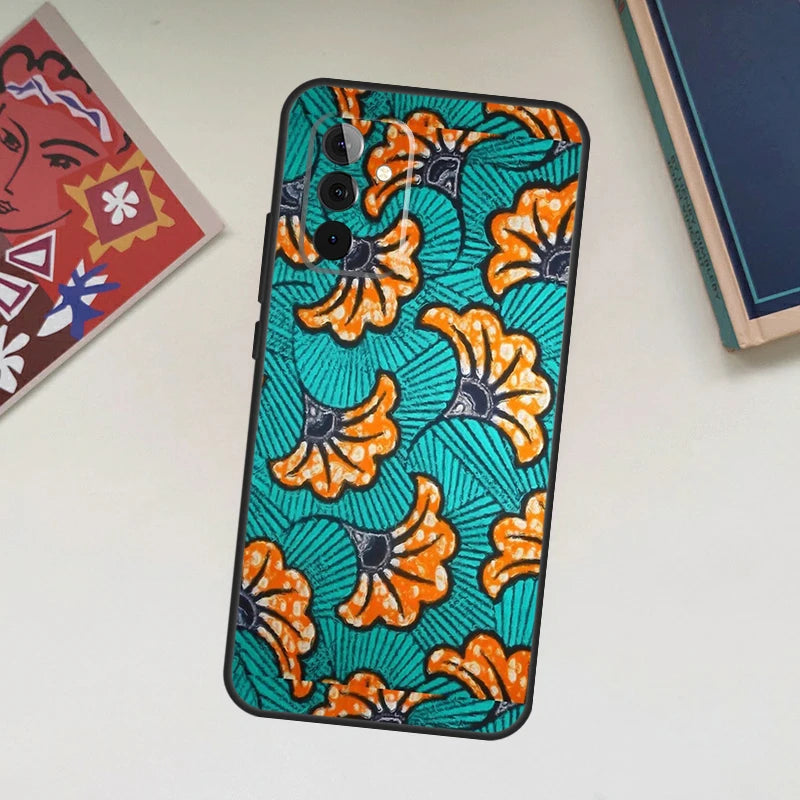 African Wax Fabric Case For Samsung Galaxy A52 A53 A54 A12 A13 A14 A32 A33 A34 A23 A24 A72 A73 A51 A71 A15 A25