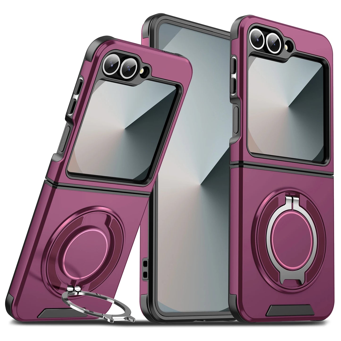 Phone Case for Samsung Galaxy Z Flip 8 7 6 Flip7 FE 360 Degree Rotating Magnetic Bracket Shockproof Armor Protection Back Cover