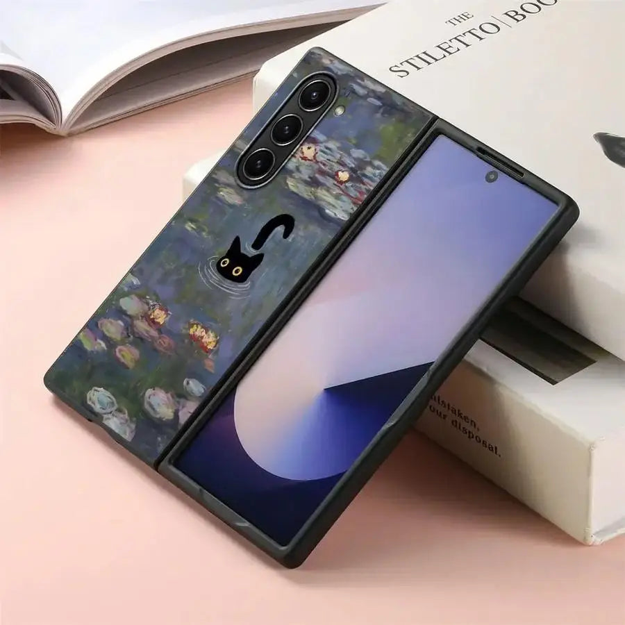 Case for Samsung Galaxy ZFold6 ZFold4 ZFold5 ZFold7 Z Fold 7 6 5 4 3 ZFold3 Back Phone Cover Super Cute Kitten
