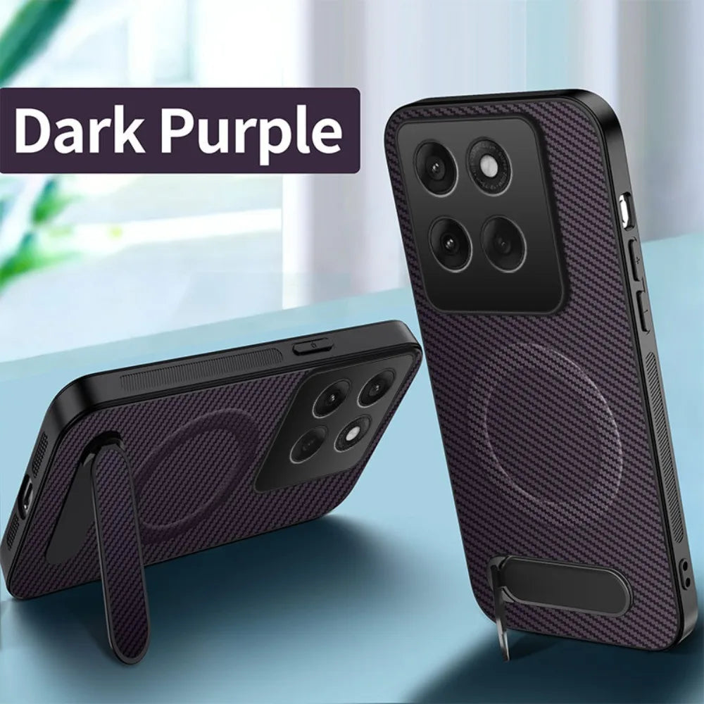 Luxury Carbon Fiber Texture Magnetic Case For Motorola Moto Edge 70 60S 50 Neo Ultra Fusion Pro Anti-fall Foldable Stands Cover