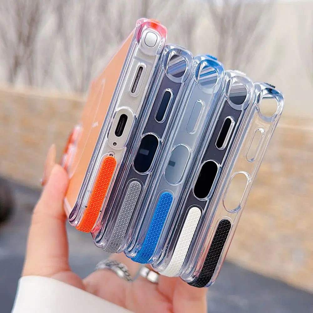Luxury Two Tone Border Transparent For Magsafe Phone Case for Samsung Galaxy S26 S25 FE S24 S23 S22 Ultra A16 A17 PC Hard Cover