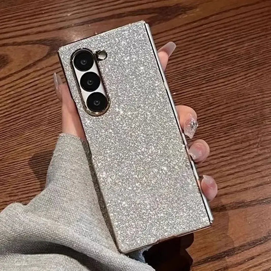 Luxury Plating Glitter Bling Phone Case For Samsung Galaxy Z Fold7 Fold 7 6 5 4 3 2 Shining Sparkle Shockproof Protection Cover