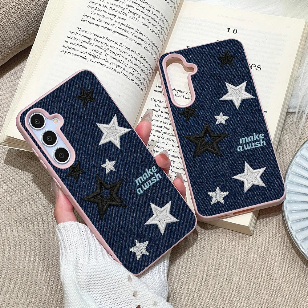 Star Phone Case For Samsung S26 Ultra A57 5G A56 5G S25 Ultra A37 A55 A17 A07 A26 S24 FE A05s Silicone Capinha Caha Shockproof