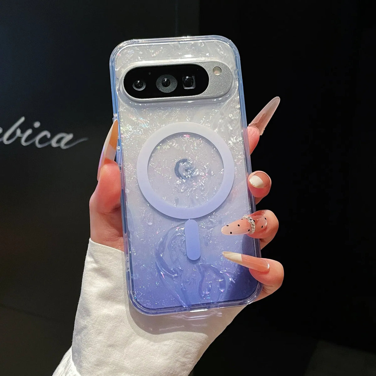 Dreamy Ocean Shell Pattern For Magsafe Case For Google Pixel 11 10 9A 10A Pro XL Magnetic Bling Transparent Hybrid Bumper Cover