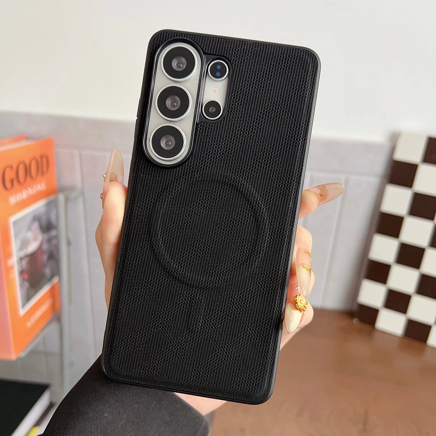Business Leather Pattern Shockproof Case for Samsung Galaxy S26 Ultra Plus S26+ A57 A37 A17 Magnetic Wireless Charging Cover