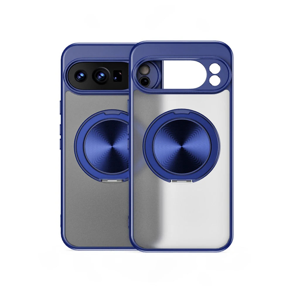 Luxury 360 Rotate Bracket Case for Google Pixel 10 Pro XL 9A Slim Matte Translucent Stand Holder PC Shockproof Cover