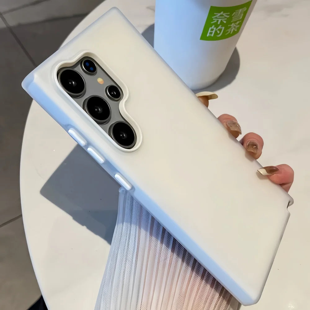 2-in-1 Candy Color Matte Jelly Hard Phone Case For Samsung S25 S24 Ultra S23 FE S22 Plus A55 A54 A53 A35 A34 A33 A15 A14 Cover