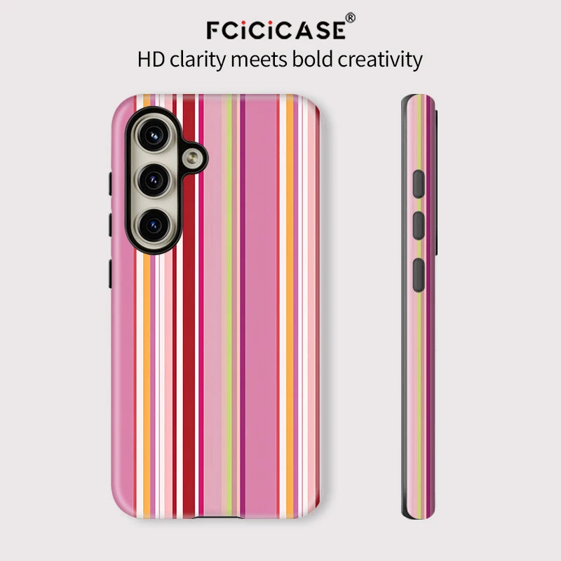 Fcicicase Colorful Lines Pattern Phone Case For Samsung Galaxy A36 A26 A 26 5G A16 A56 Shockproof Matte Silicone Acrylic Cover