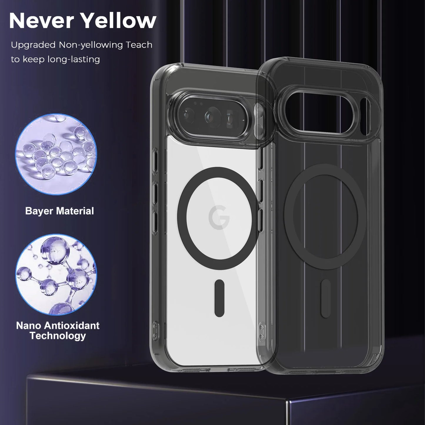 Luxury High Transparent Magnetic For Magsafe Wireless Charging Case For Google Pixel 10 Pro XL 9A Solid Color Bumper Back Cover