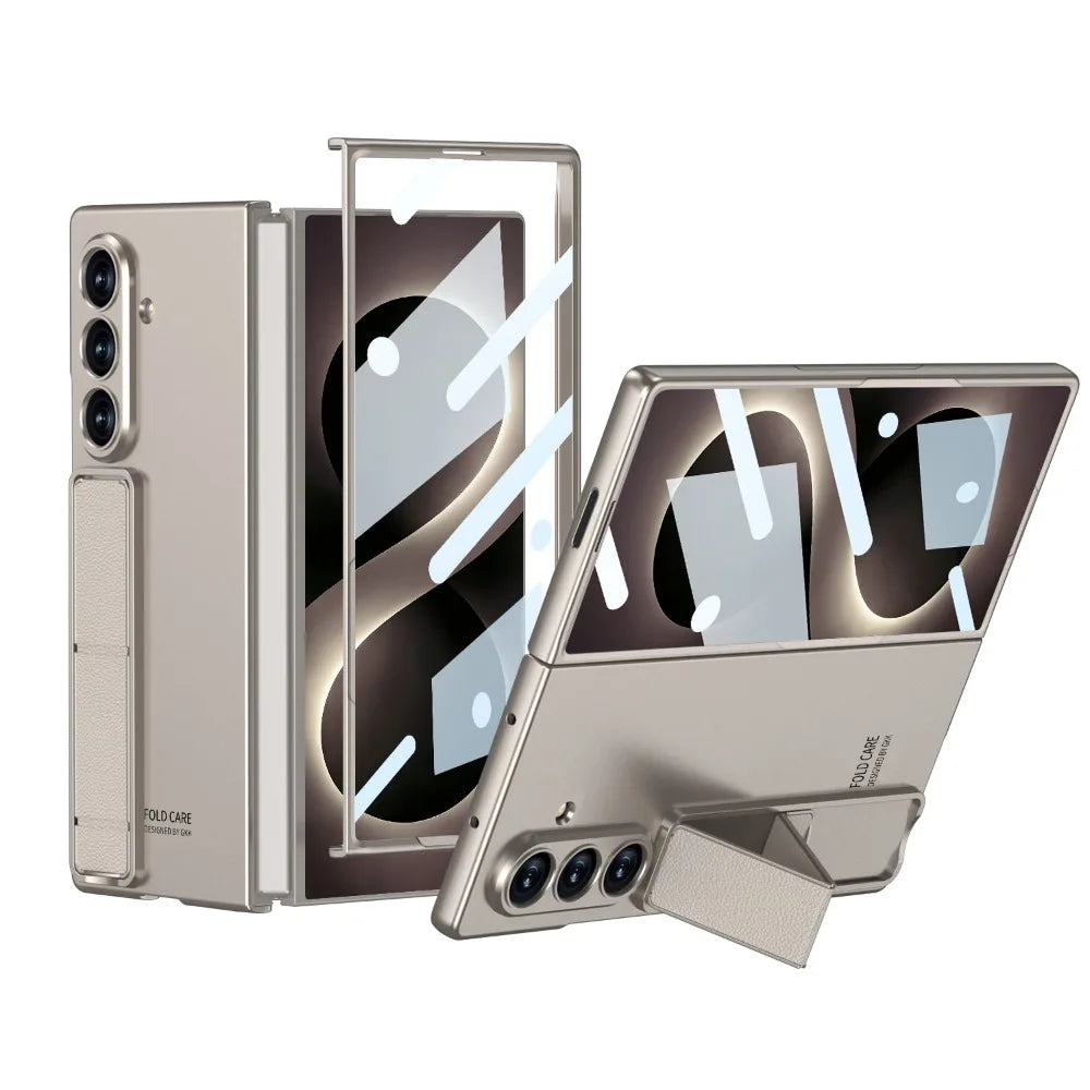 Z Fold8 Ultra Business Invisible Folding Bracket Holder Case for Samsung Galaxy Z Fold 8 Ultra Slim Tempered Glass Film PC Cover