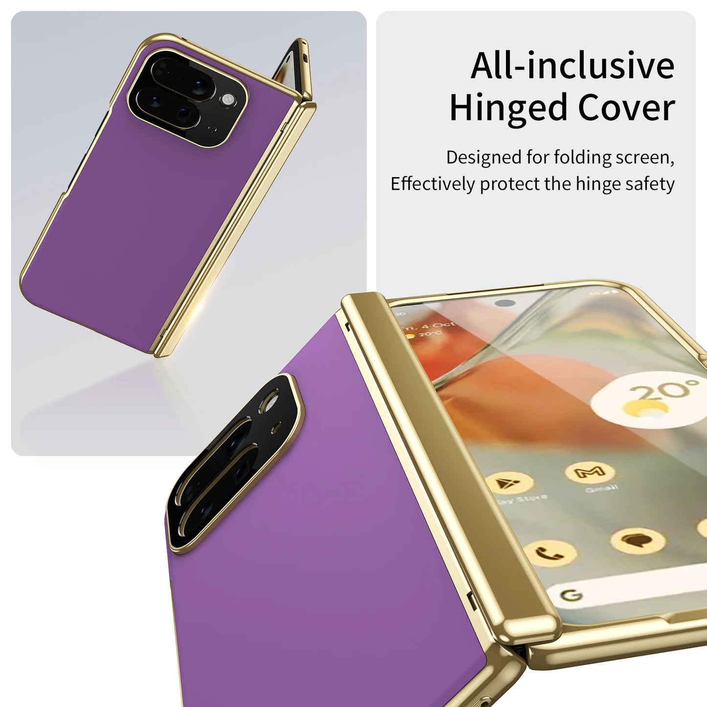 AG Matte Anti-Fingerprint Phone Case for Google Pixel 10 Pro Fold Hinge Lens Protection Shockproof Cover with Front Glass Film
