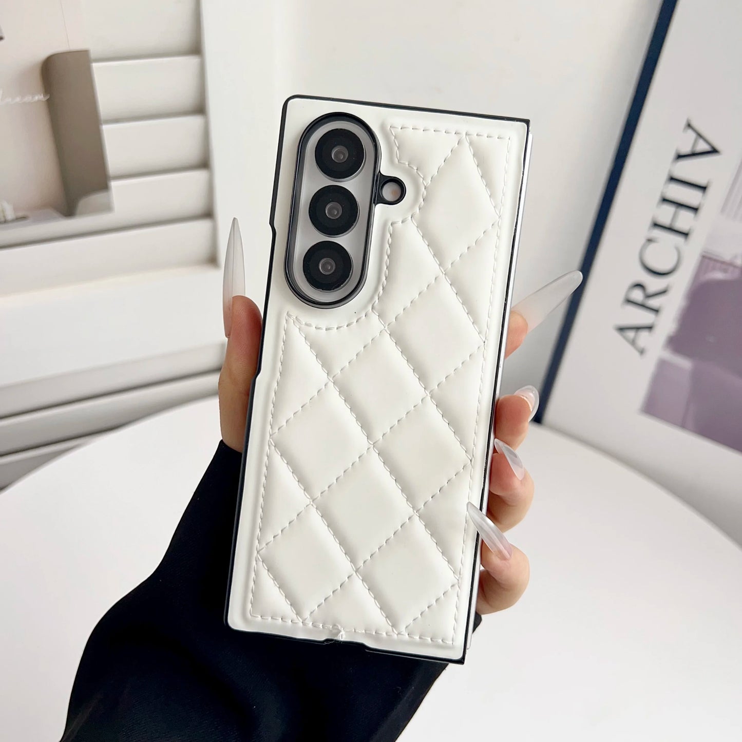 Suitable for Samsung Galaxy Z Fold 7 6 5 luxury fashion premium down jacket leather shockproof phone case