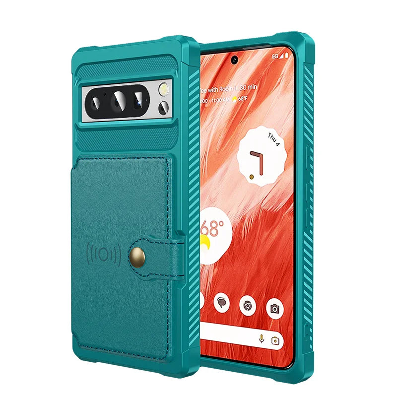 Luxury Leather Car Magnetic Phone Case For Google Pixel 7A 7 Pro 8A 8 Pro 9 Pro Wallet Card Insertion Shockproof Rear Cover