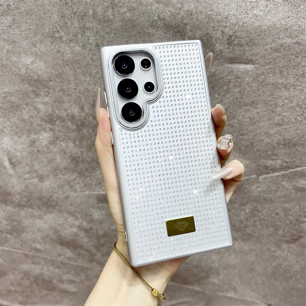 Luxury Girl Diamond Bling Glitter Phone Case for Samsung Galaxy S25 Ultra S24 S23 FE S22 S21 Plus A55 ZFLIP 6 High-grade Cover
