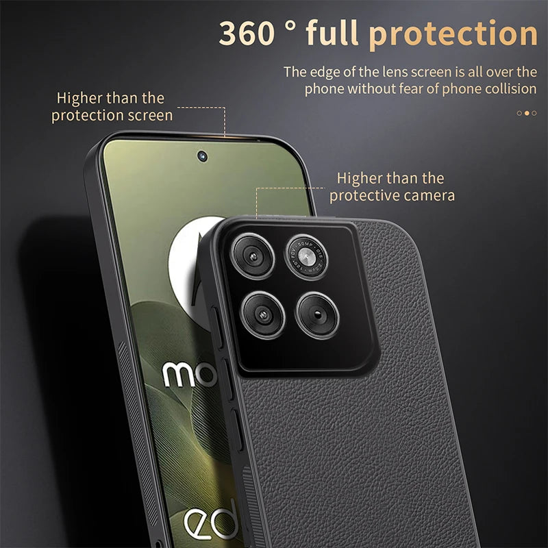 For Motorola Moto Edge 70 X70 Air Case New Business Plain Leather Magnetic PC Anti-drop Cover For MOTO X70 Air Shockproof Funda