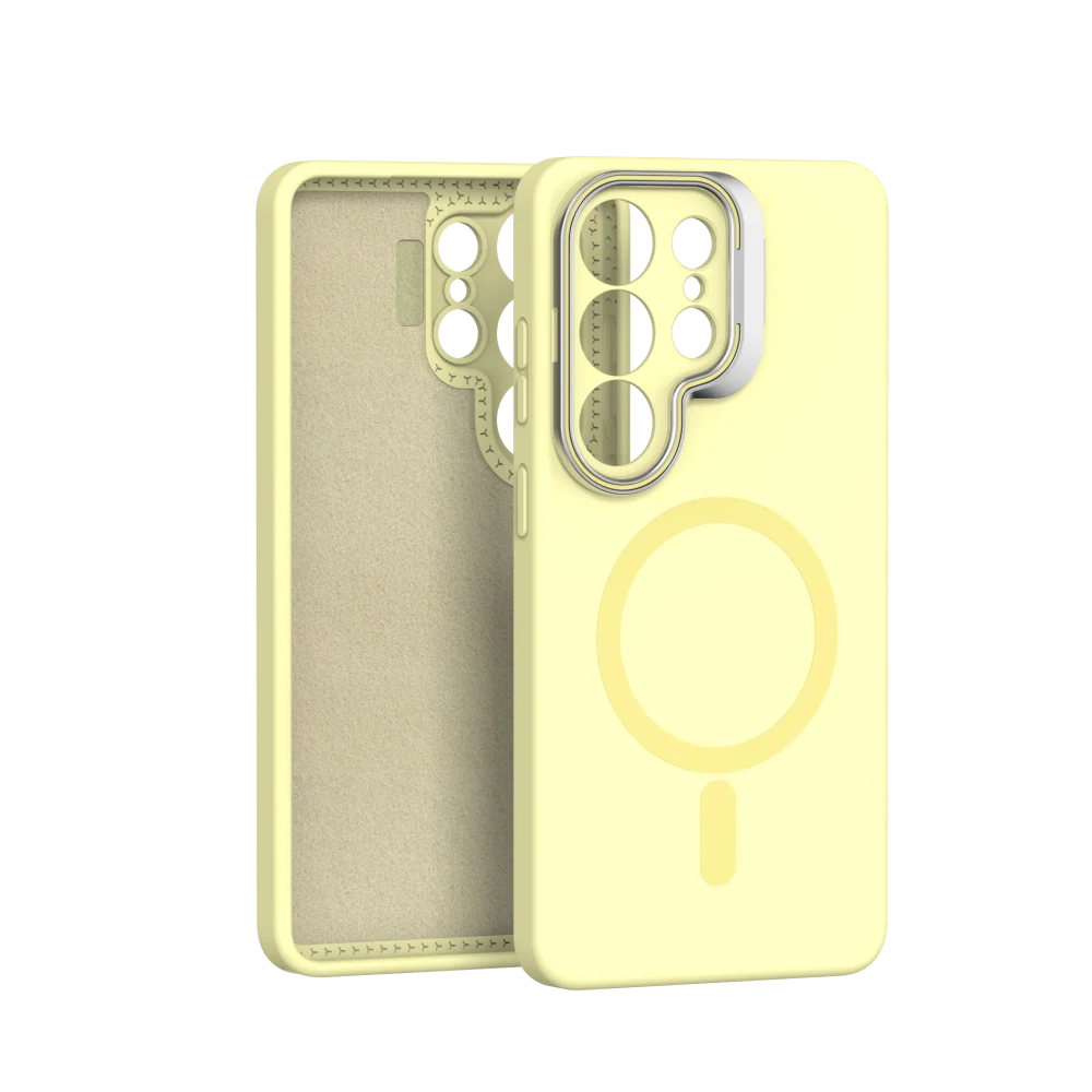 For Magsafe Liquid Silicone Case For Samsung Galaxy S26 S25 S24 S23 Ultra Edge Funda S25 Ultra Metal Lens Protect Magnetic Cover