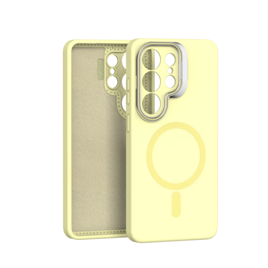 For Magsafe Liquid Silicone Case For Samsung Galaxy S26 S25 S24 S23 Ultra Edge Funda S25 Ultra Metal Lens Protect Magnetic Cover