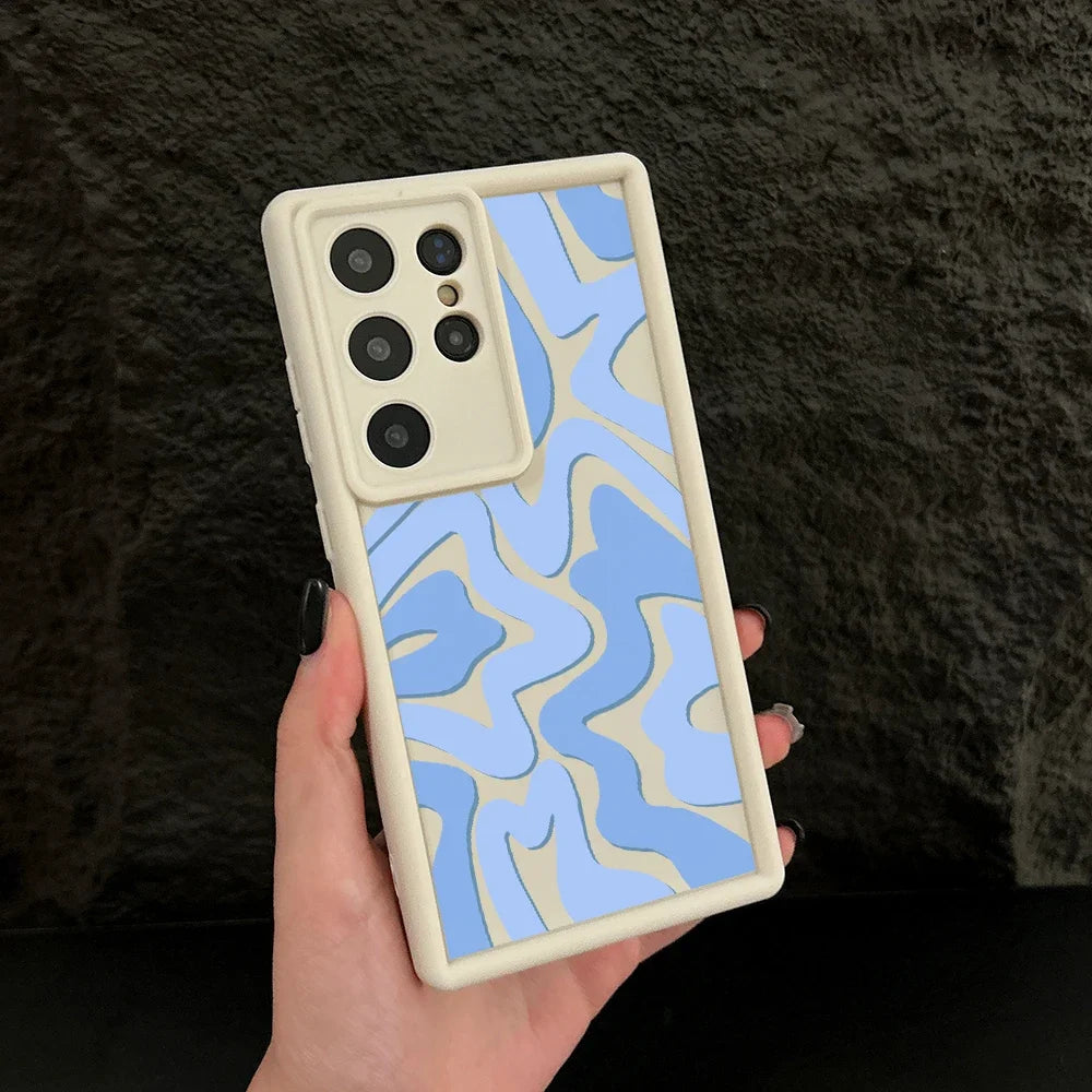 A55 A56 Case Colorful Striped Soft Silicone Y2K Case for Samsung Galaxy S25 Ultra S24 Plus S23 FE S22 S21 S20 A35 A25 A15 Cover