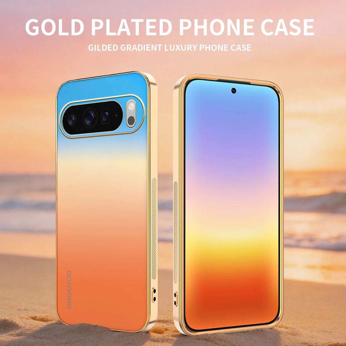 Plating AG Matte Gradient Color Case for Google Pixel 11 10 9 Pro XL 8 7 6 8A 7A 6A  Shockproof Full Camera Protect Back Cover
