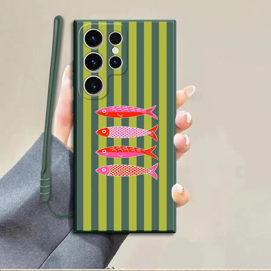 Case for Samsung Galaxy S26 Ultra S25 Plus S23 S20 FE S21 Note 20 10 S22 S24 Phone Cover Color Fish Funny Fashion